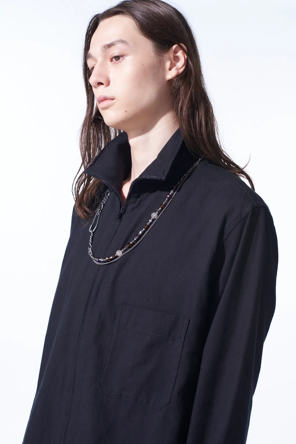 Khadi Cotton Stand Collar Zipper Shirt