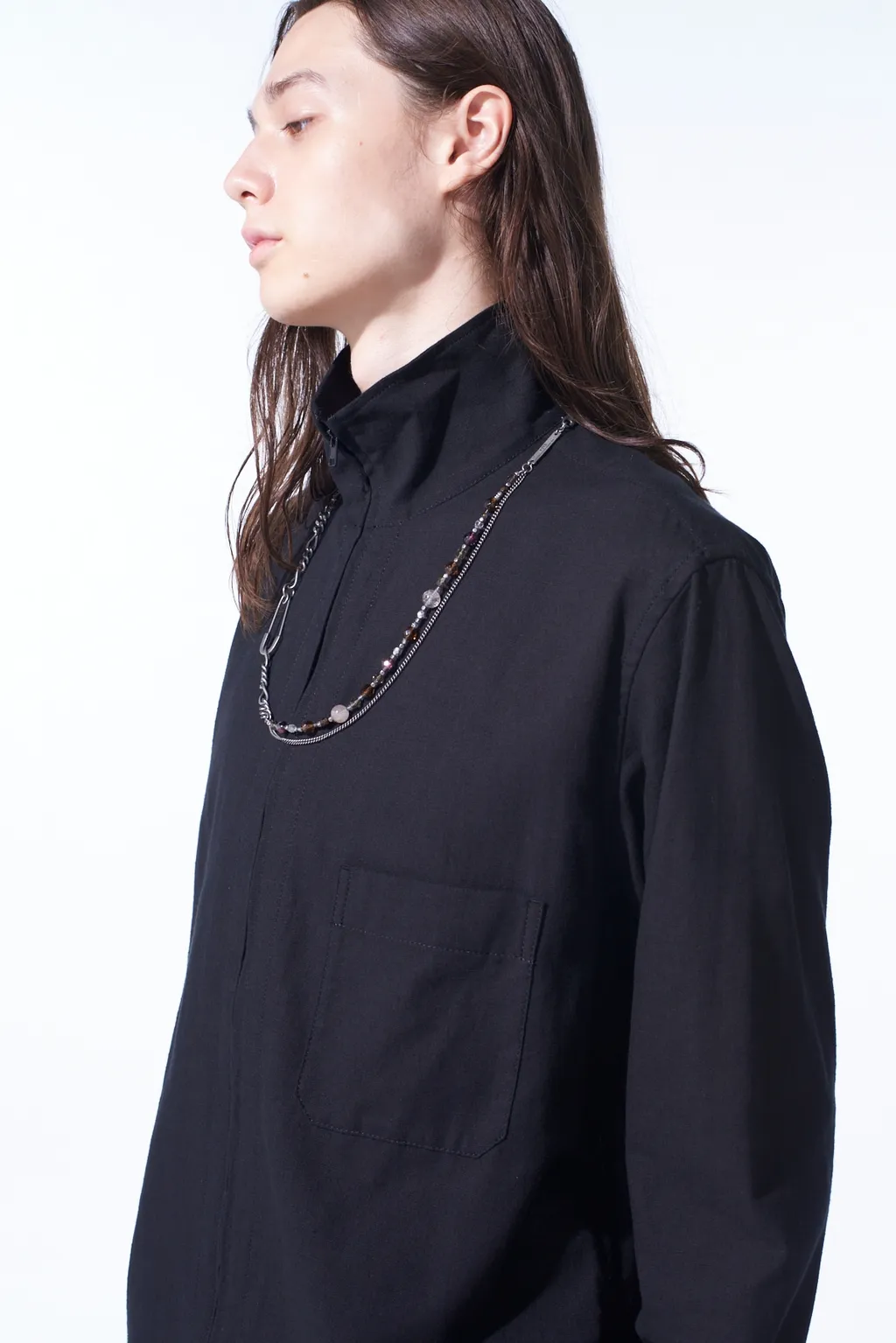 Khadi Cotton Stand Collar Zipper Shirt
