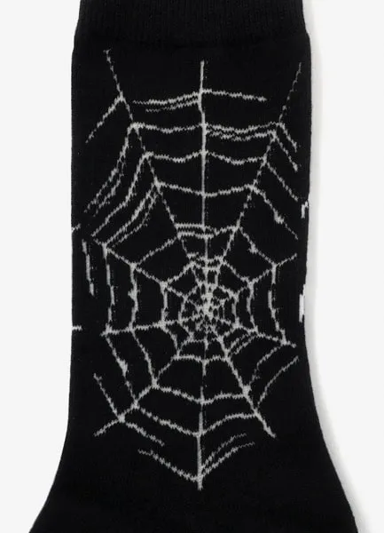 Cotton Plain Stitch Spider Web Socks