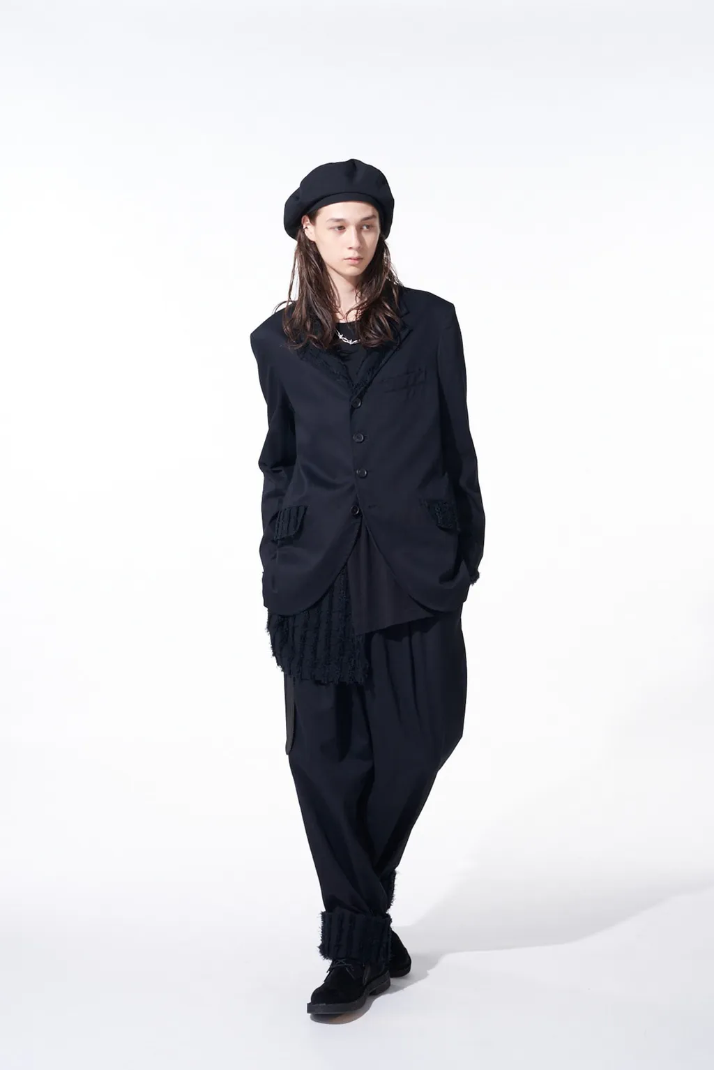 Jacquard Fringe Stripe Wide Pants