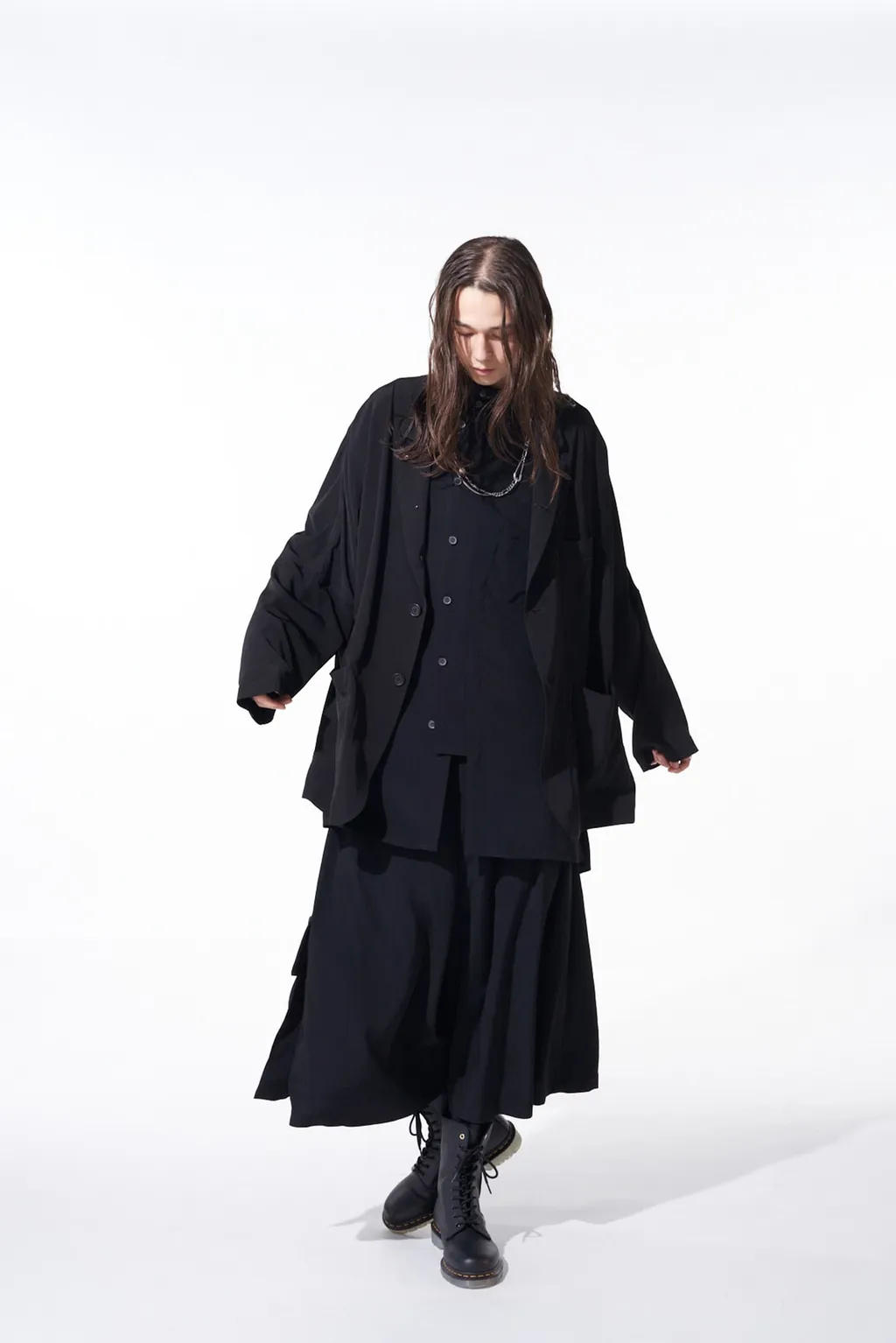 Crepe De Chine Cropped Wide Pants With Gusseted Flap Pocket