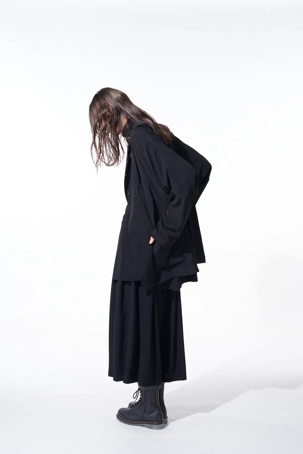 Crepe De Chine Cropped Wide Pants With Gusseted Flap Pocket