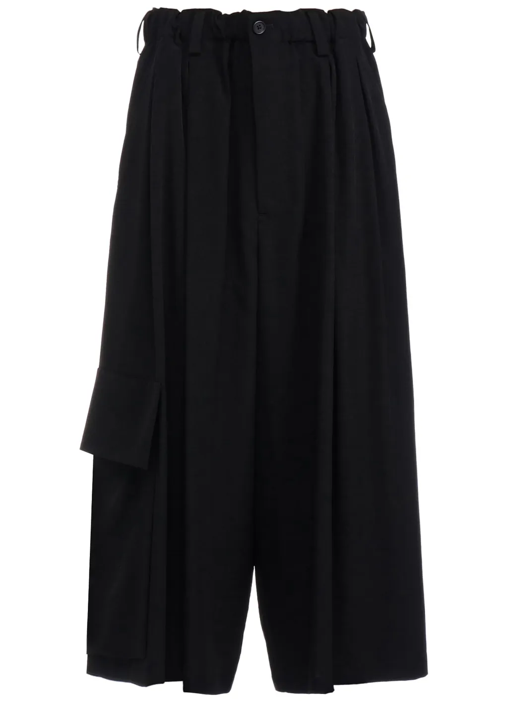 Crepe De Chine Cropped Wide Pants With Gusseted Flap Pocket
