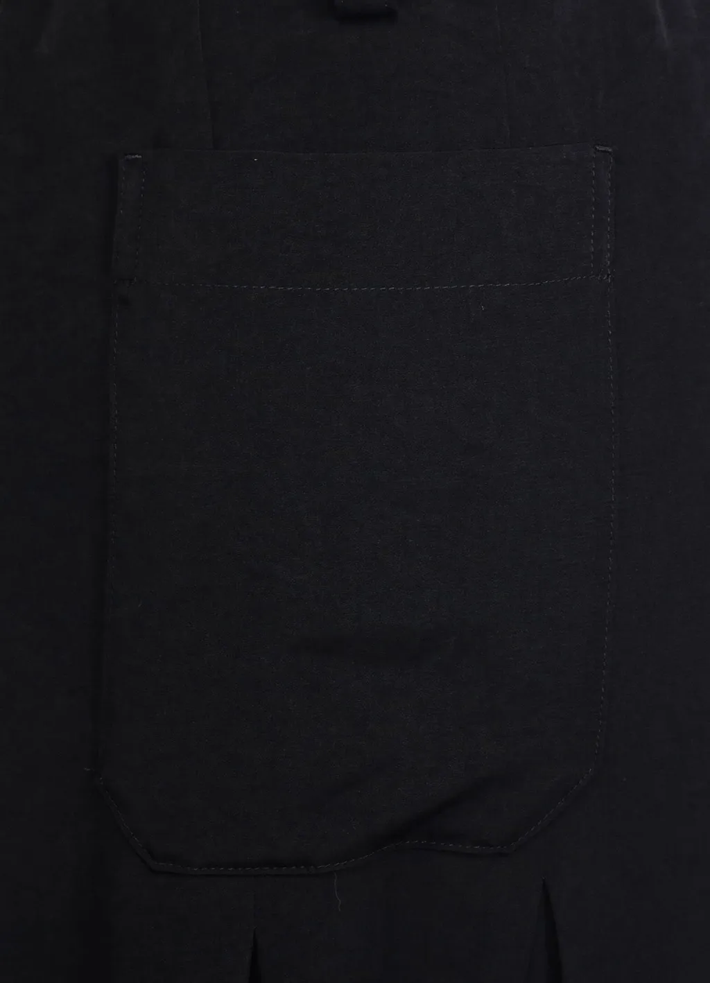 Crepe De Chine Cropped Wide Pants With Gusseted Flap Pocket