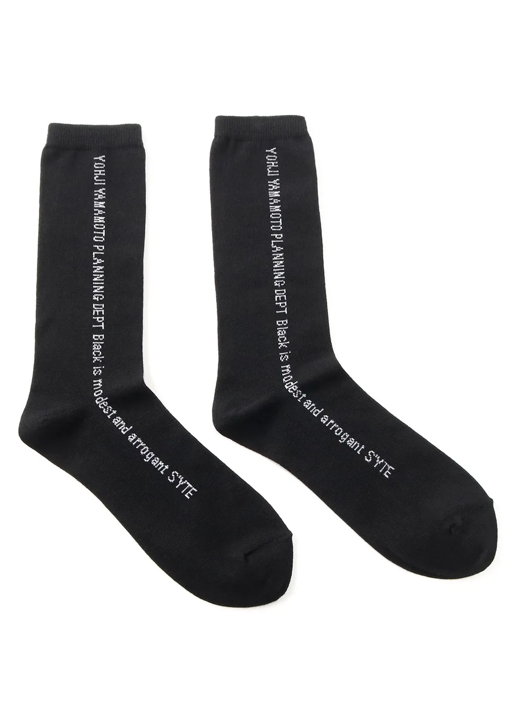 Cotton Plain Stitch「Black Is Modest」Line Socks