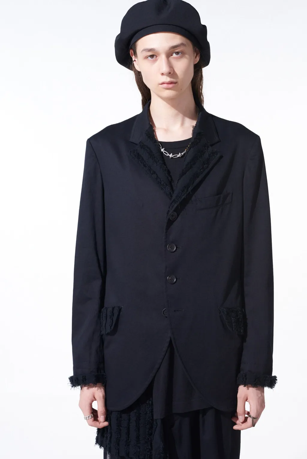 Jacquard Fringe Stripe Jacket