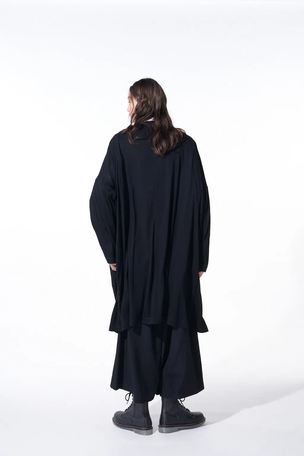 Rayon Jersey Collarless Long Cardigan