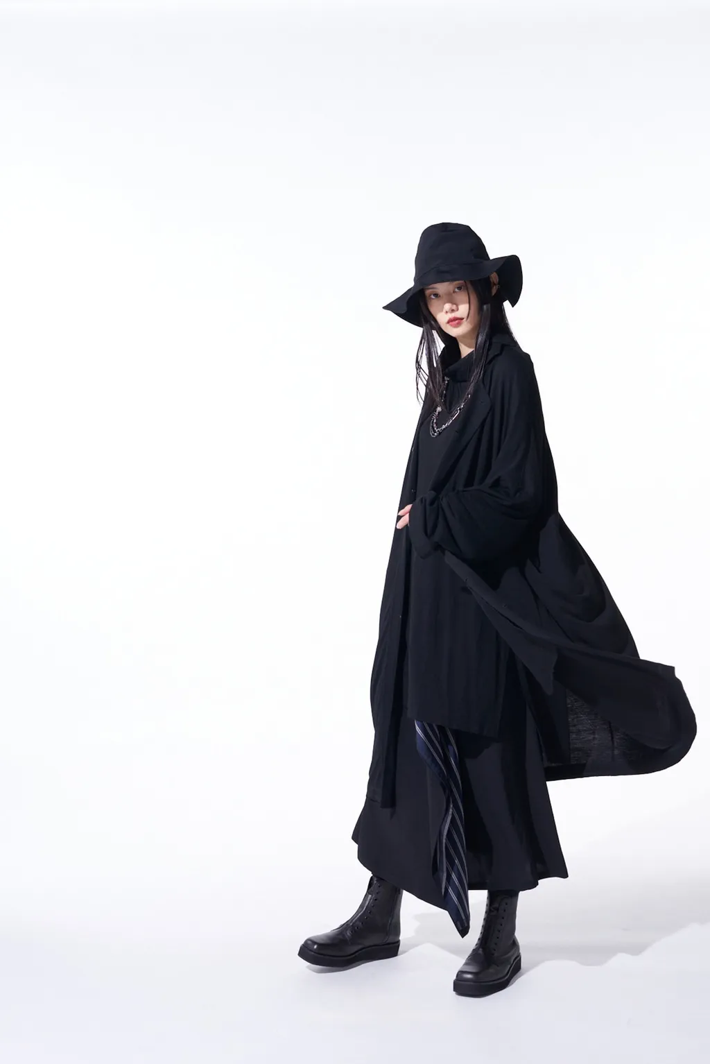 Rayon Jersey Collarless Long Cardigan