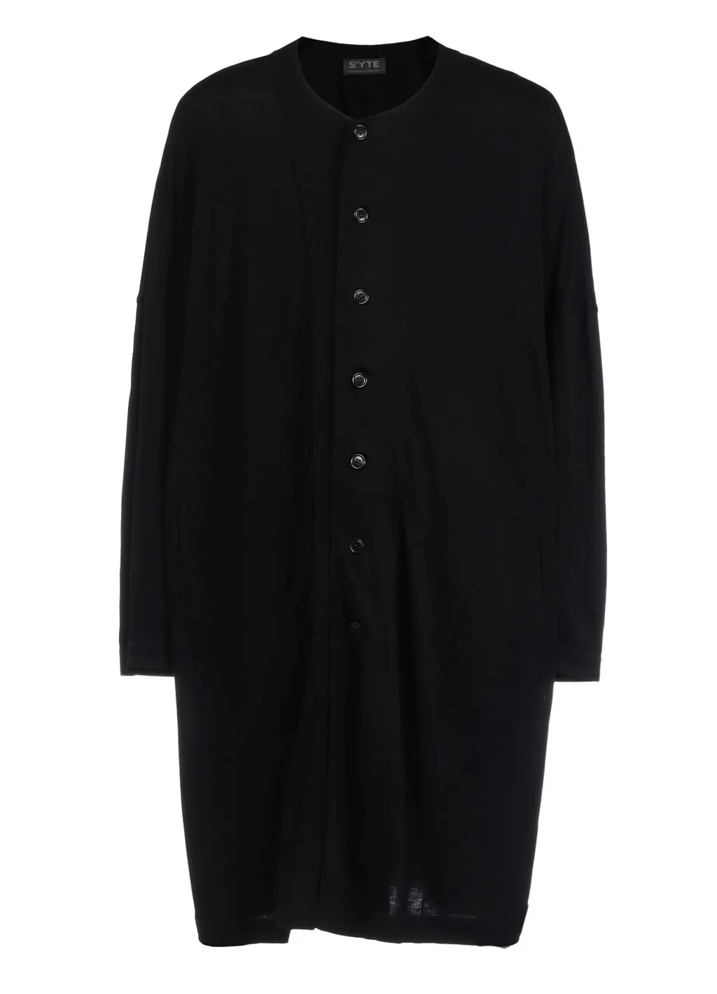 Rayon Jersey Collarless Long Cardigan