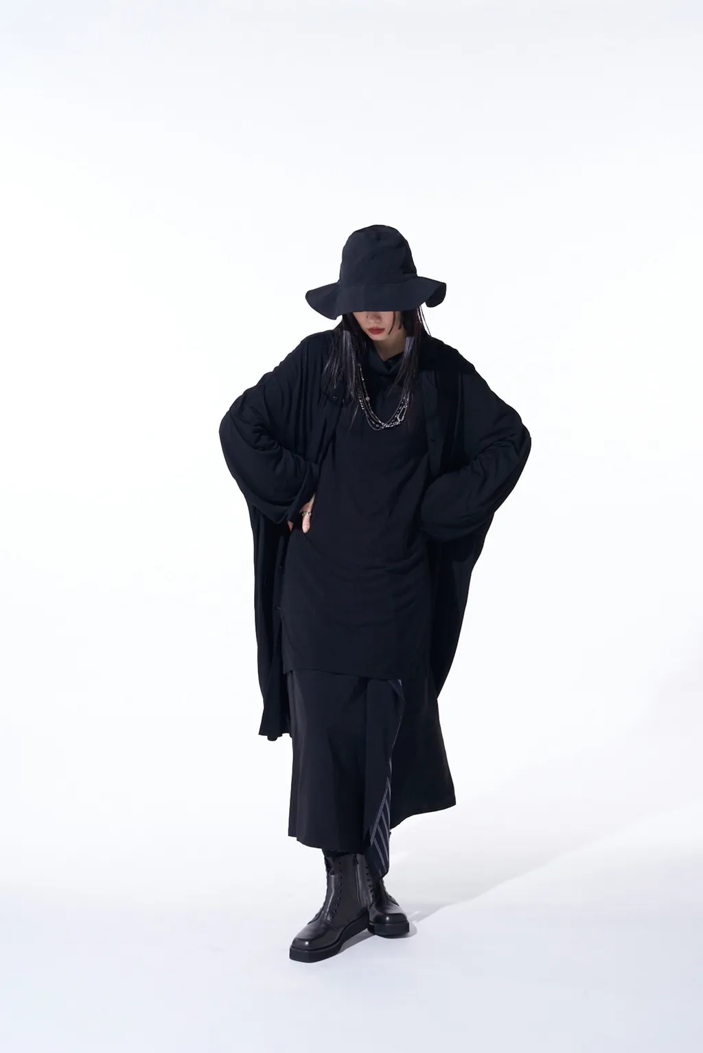 Rayon Jersey Collarless Long Cardigan