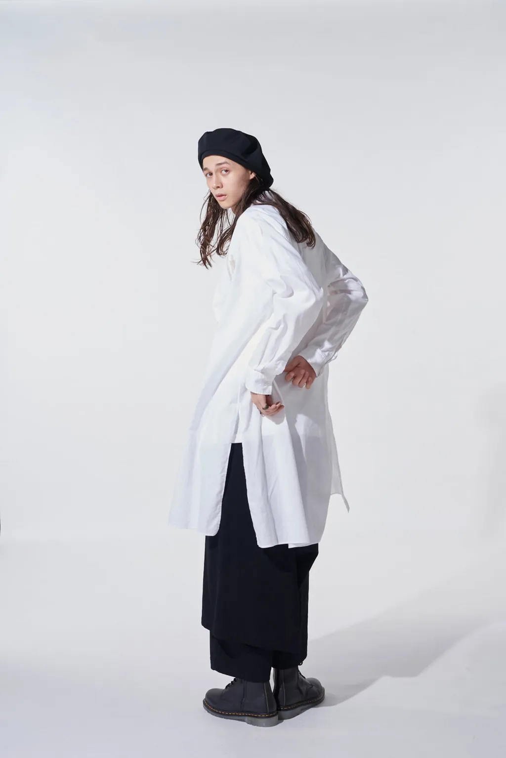 Cotton Twill Applique Long Shirt Boro