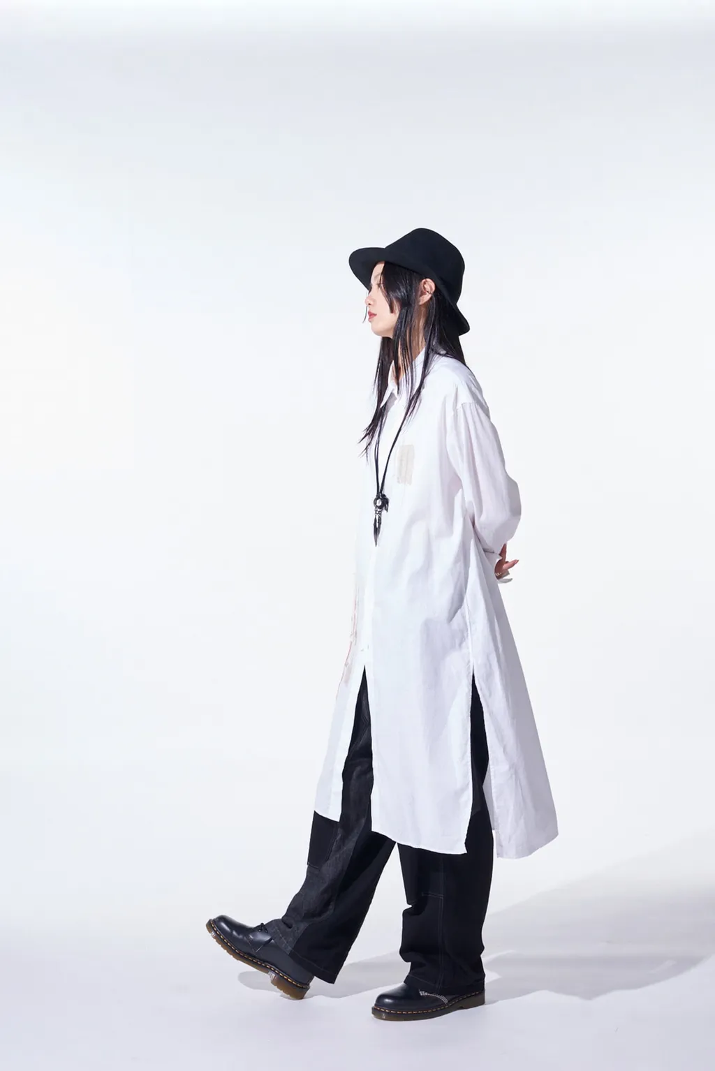 Cotton Twill Applique Long Shirt Boro