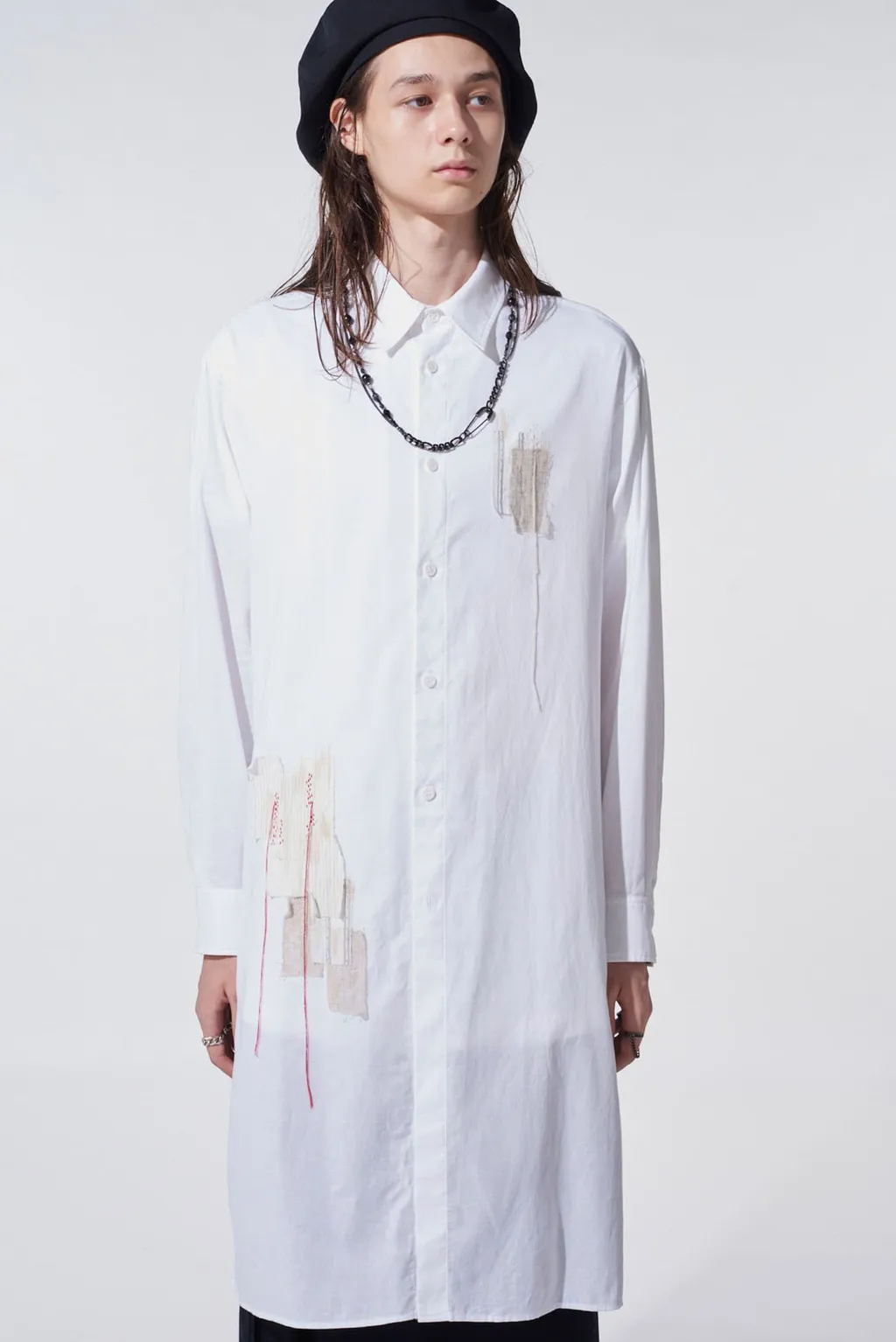 Cotton Twill Applique Long Shirt Boro