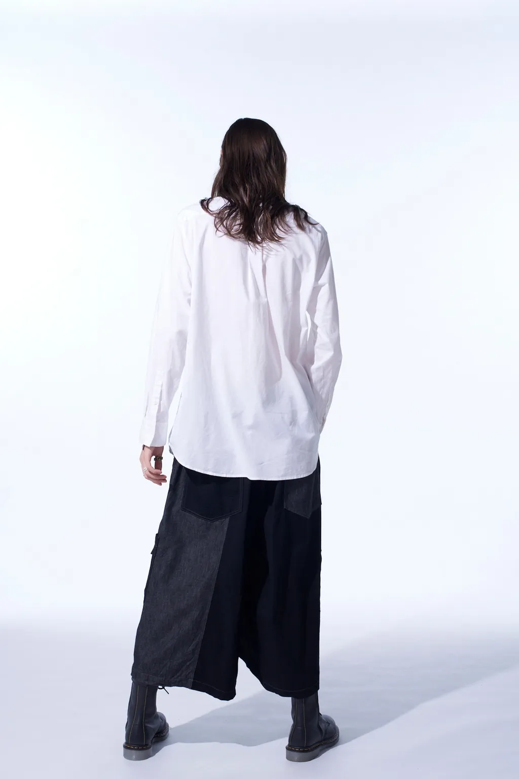 Cotton Twill Applique Stand Collar Shirt Boro