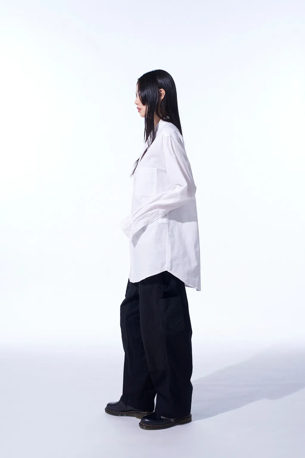 Cotton Twill Applique Stand Collar Shirt Boro