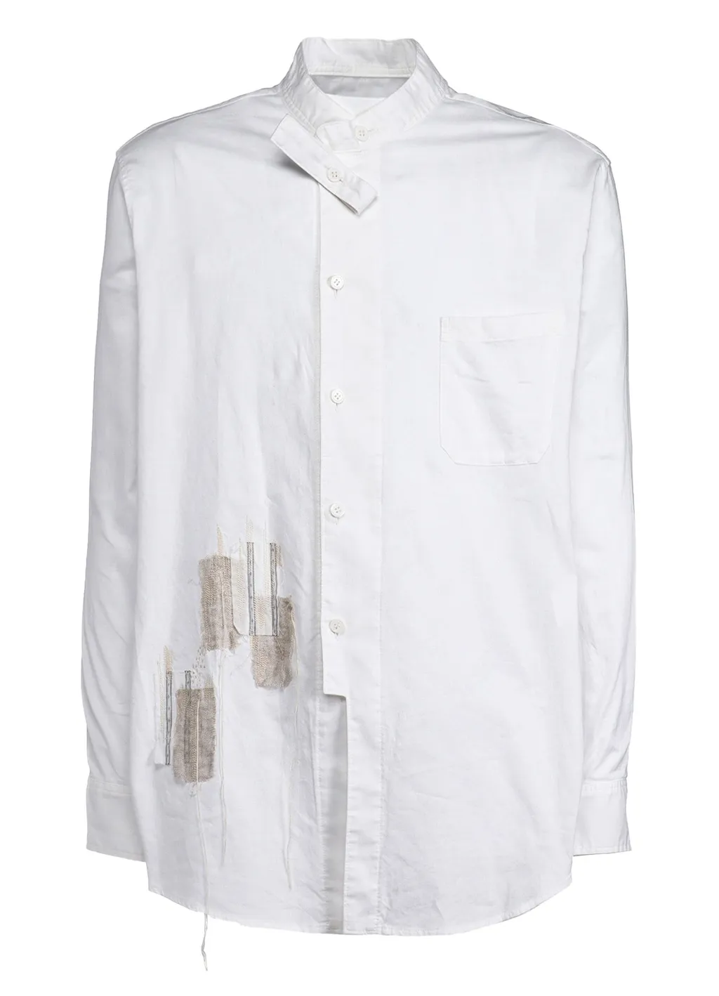 Cotton Twill Applique Stand Collar Shirt Boro