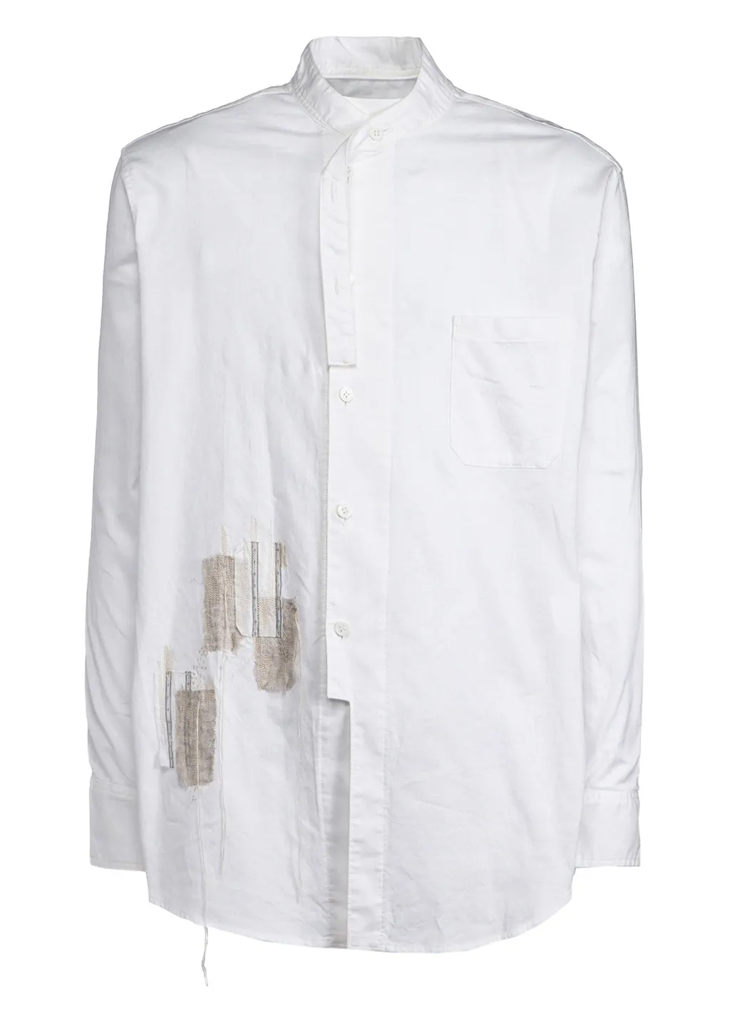 Cotton Twill Applique Stand Collar Shirt Boro