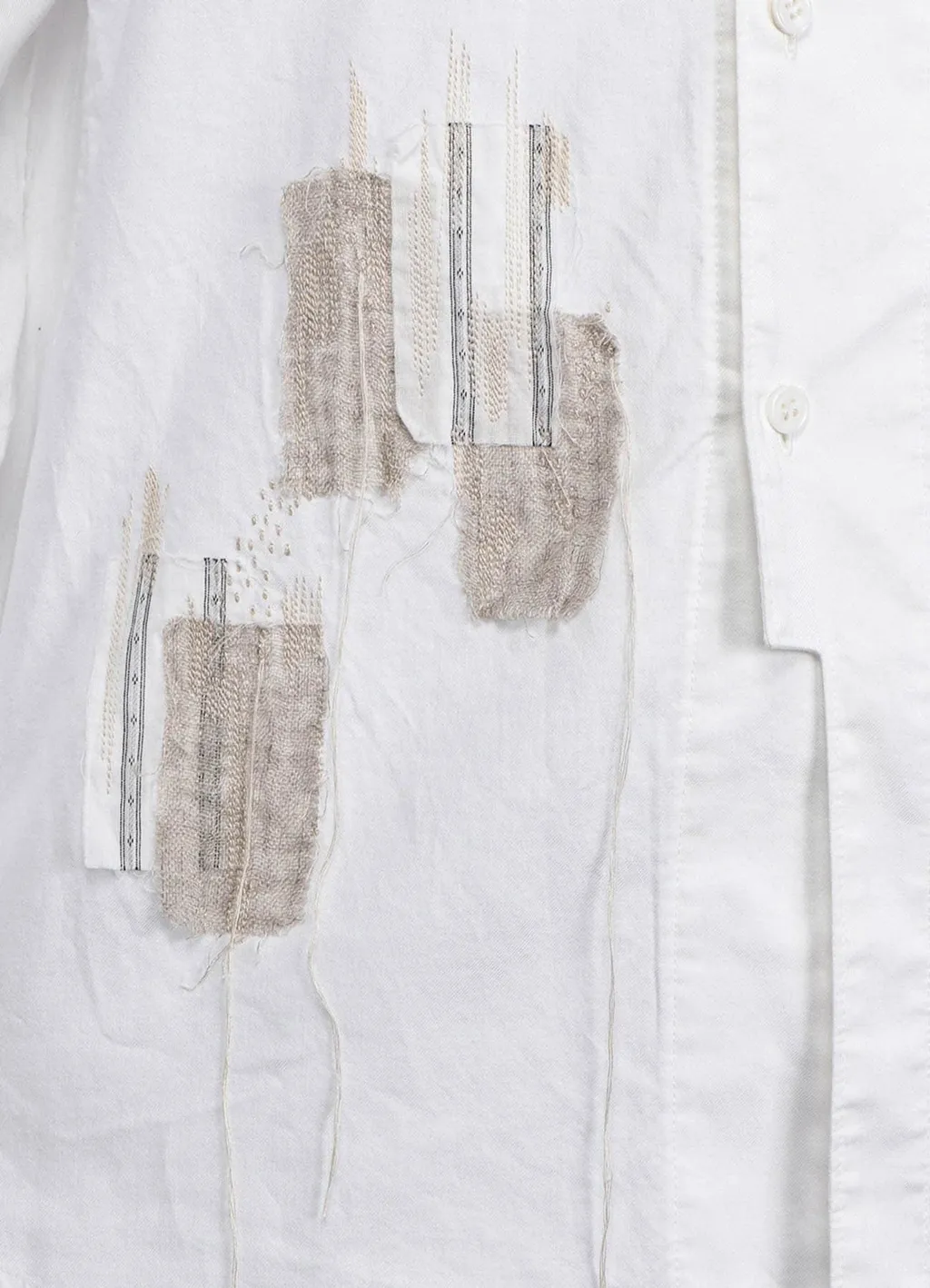 Cotton Twill Applique Stand Collar Shirt Boro