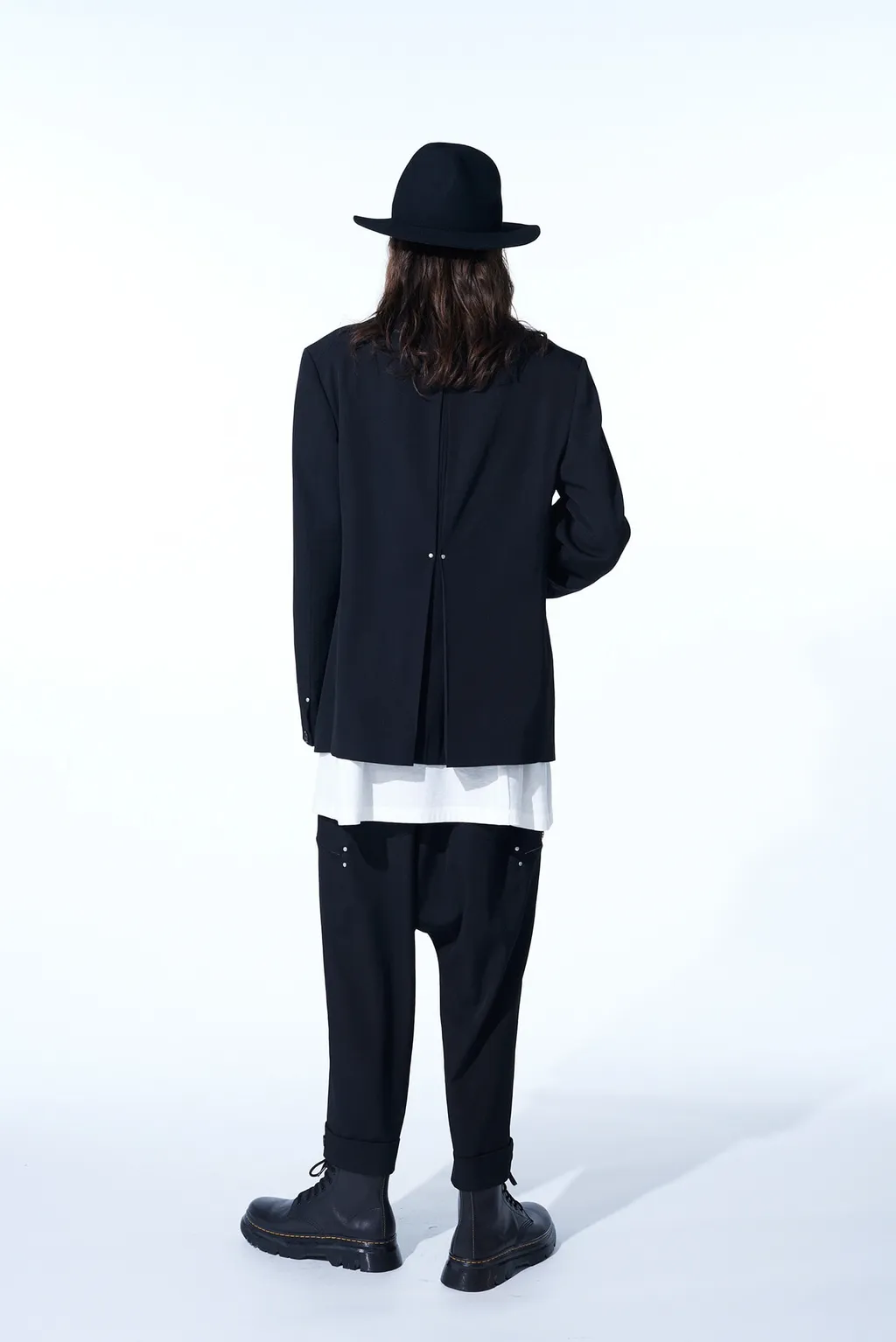 Washer Finished Wool Gabardine Studs Slim Sarouel Pants