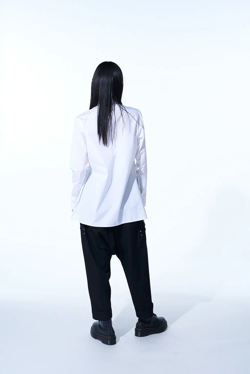 Washer Finished Wool Gabardine Studs Slim Sarouel Pants