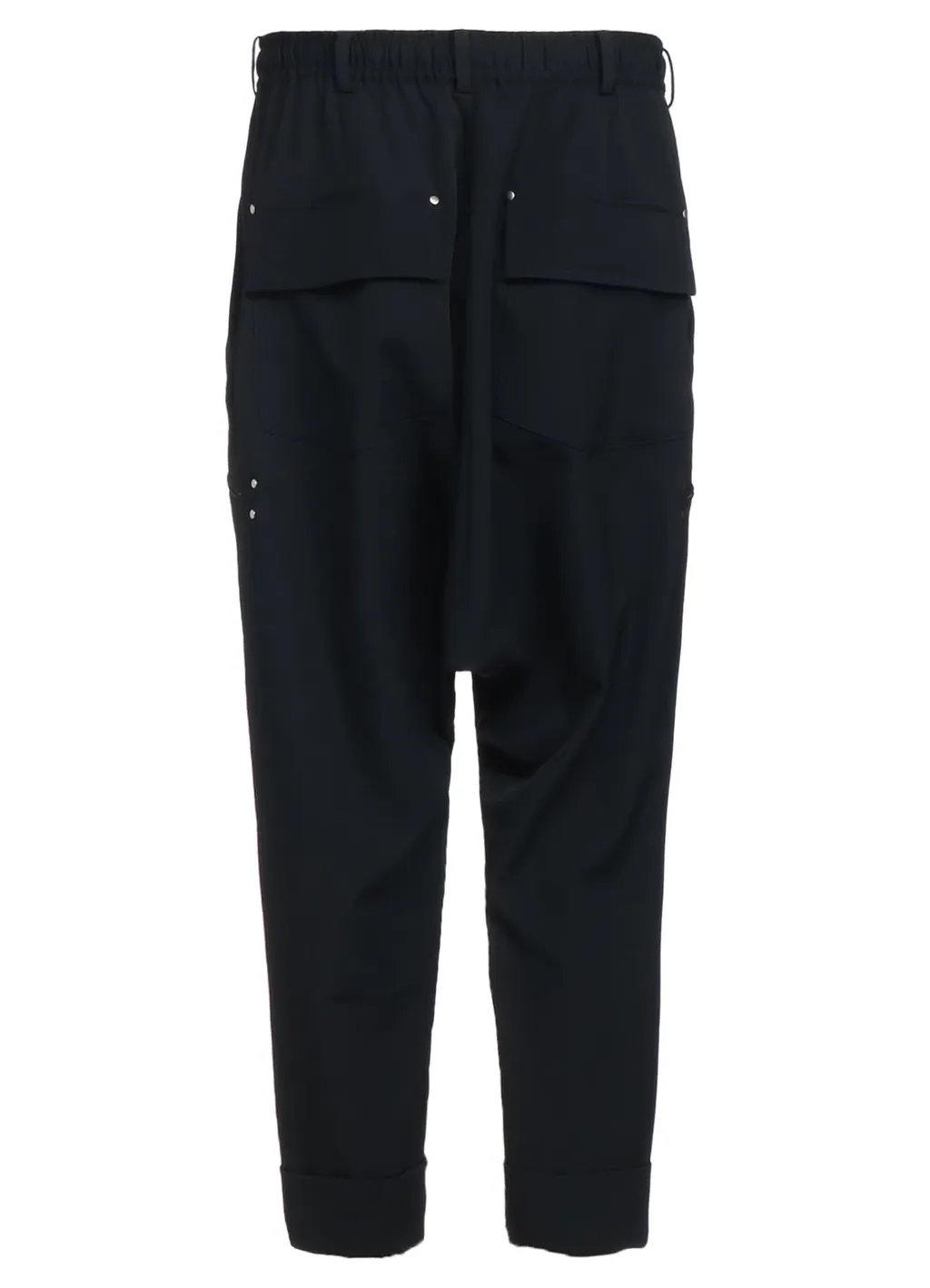 Washer Finished Wool Gabardine Studs Slim Sarouel Pants