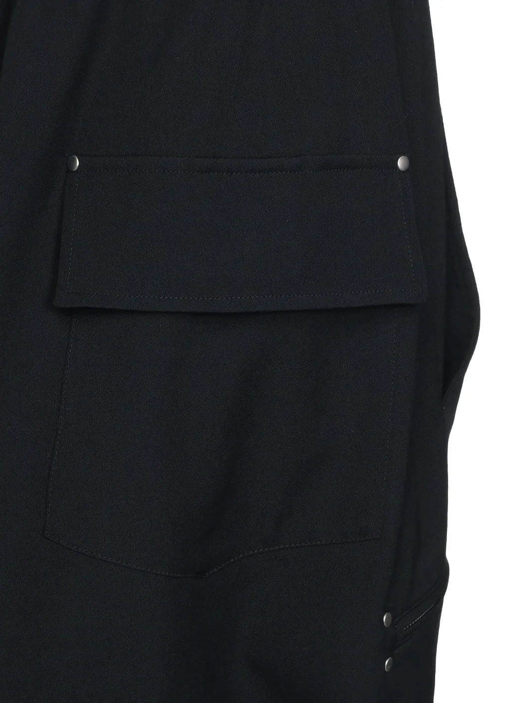 Washer Finished Wool Gabardine Studs Slim Sarouel Pants