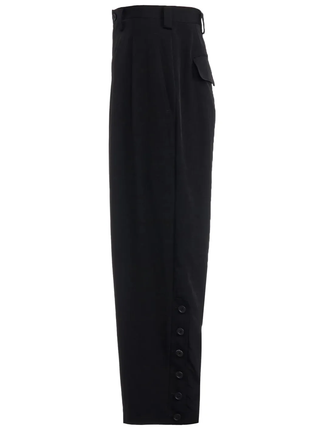 Crepe De Chine Button-Slit Pants