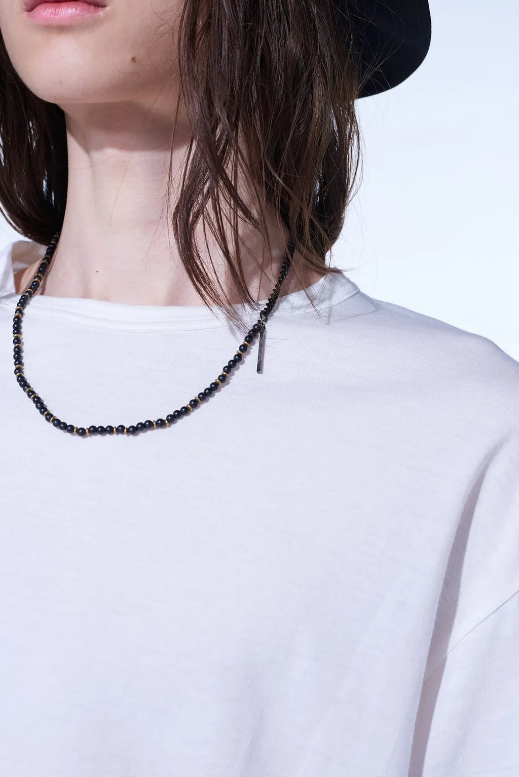 Frost Onyx Gold Brass Beads Necklace Bless