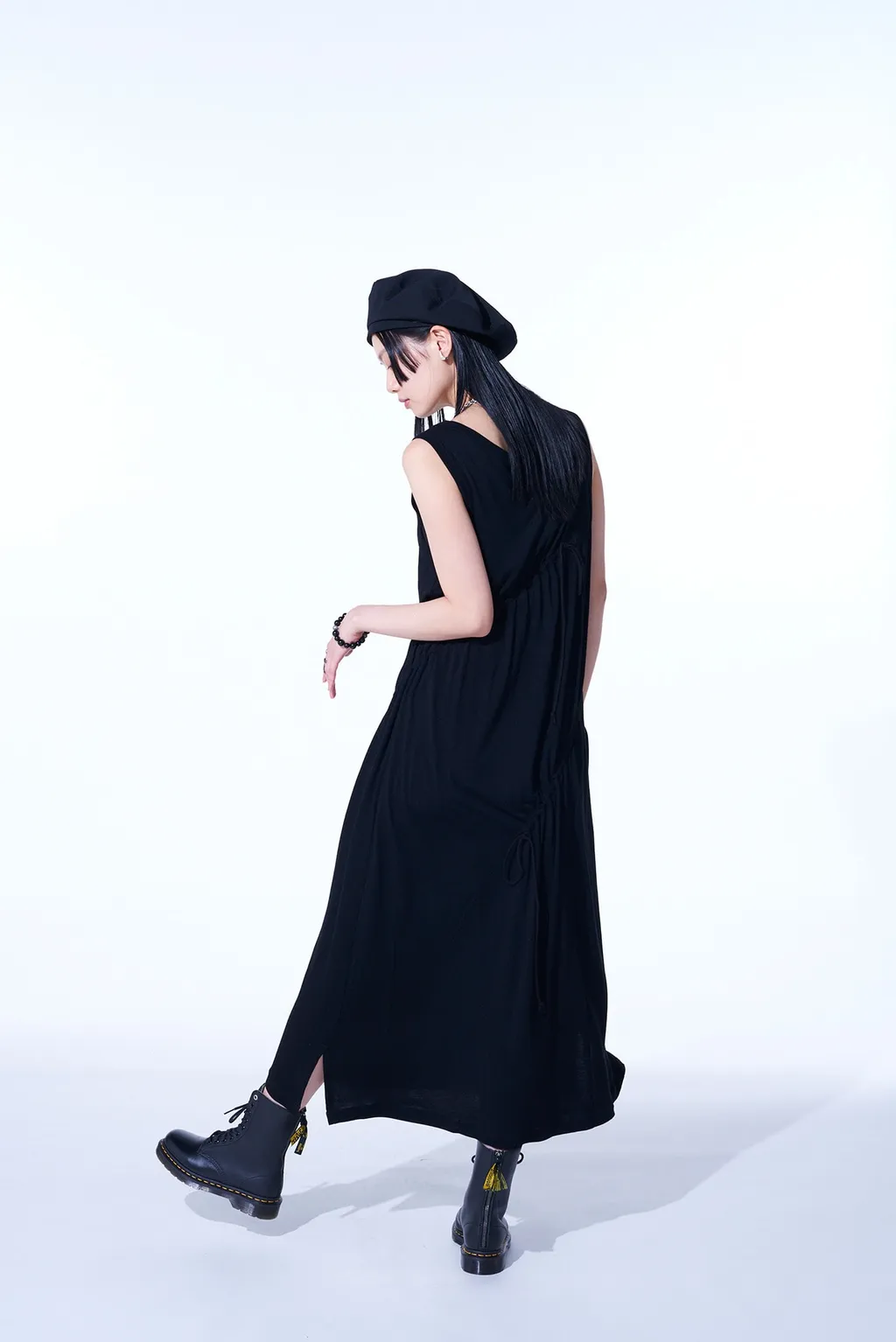 Rayon Jersey Strings Gathered Dress