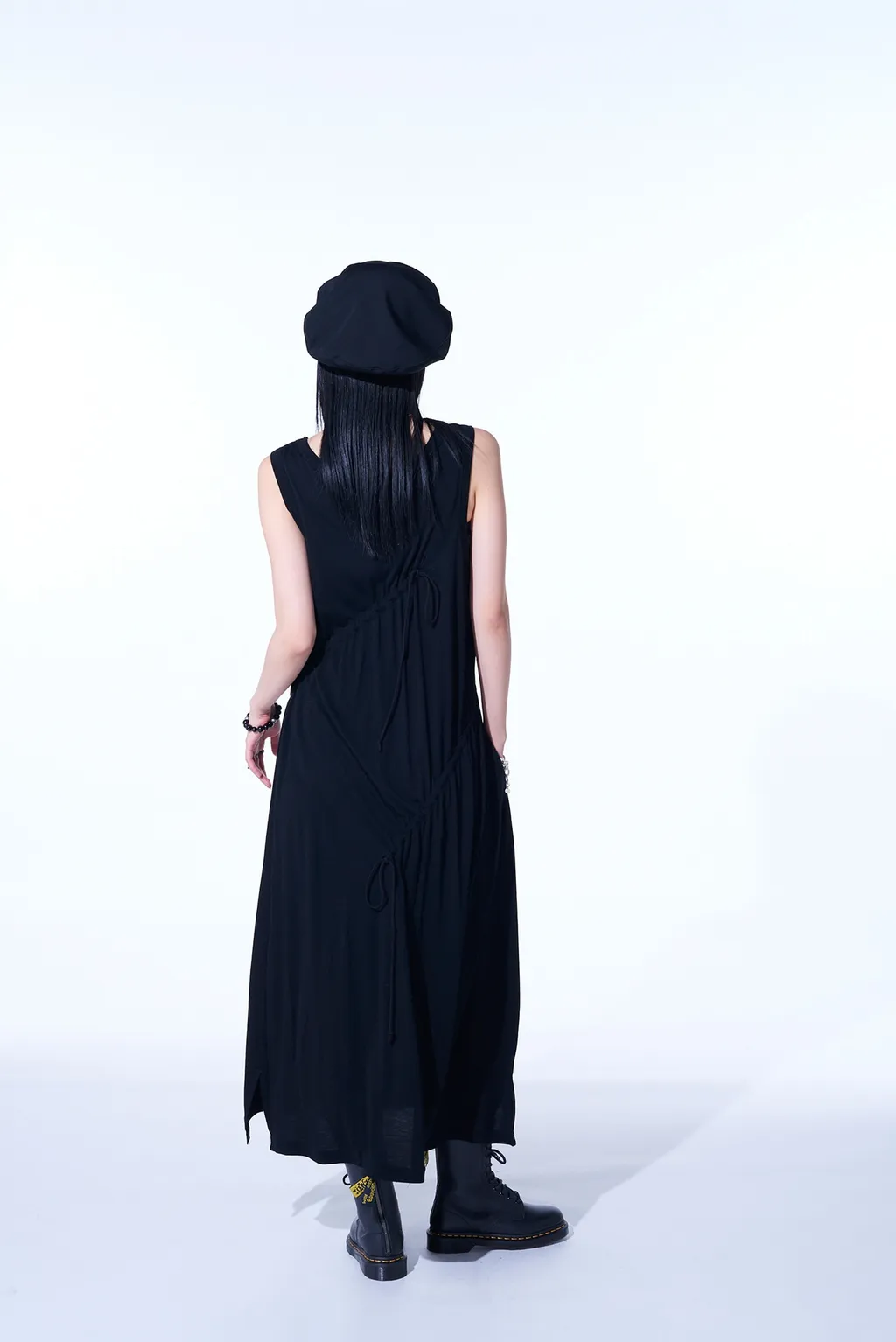 Rayon Jersey Strings Gathered Dress