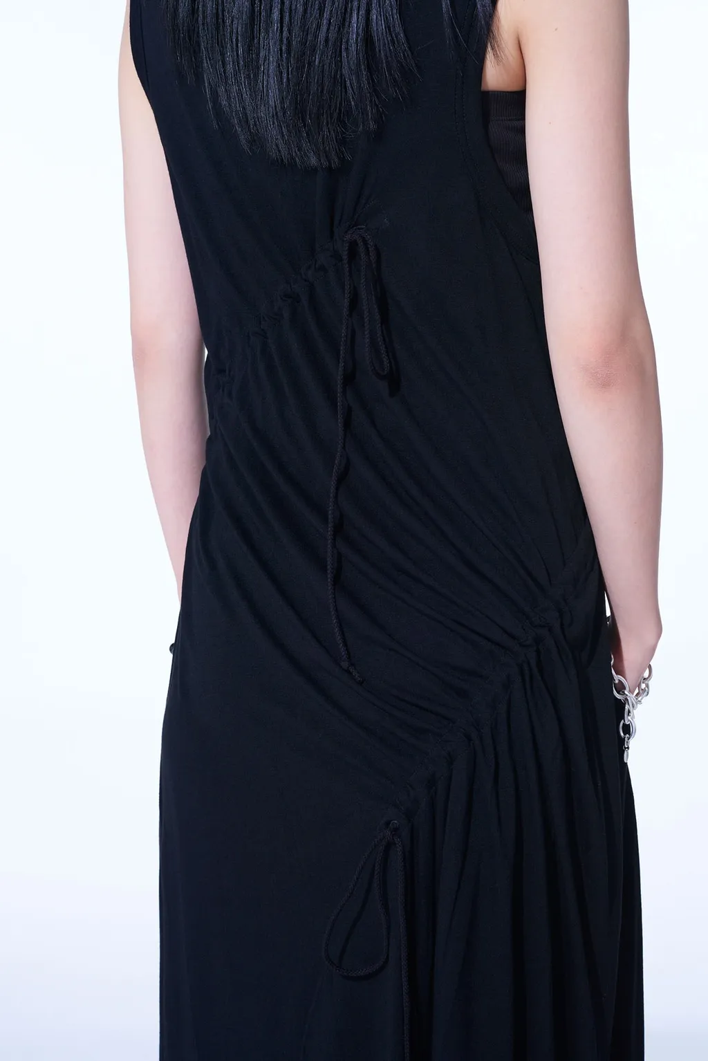 Rayon Jersey Strings Gathered Dress