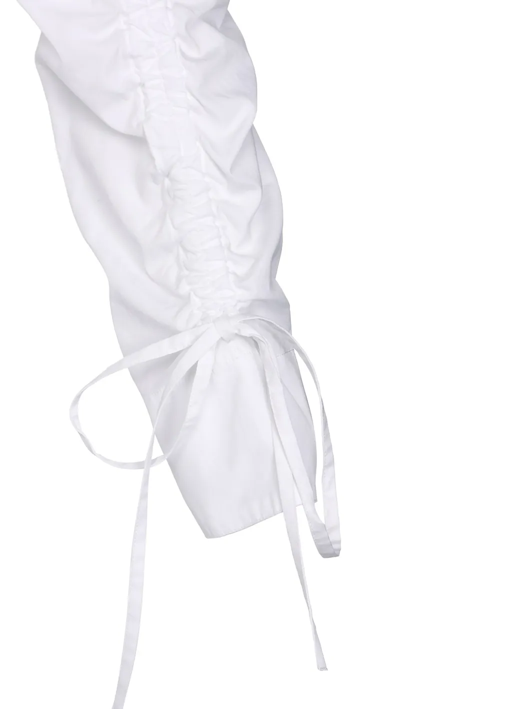Cotton Broad Cloth Oversized Long Shirt With Gathered Strings