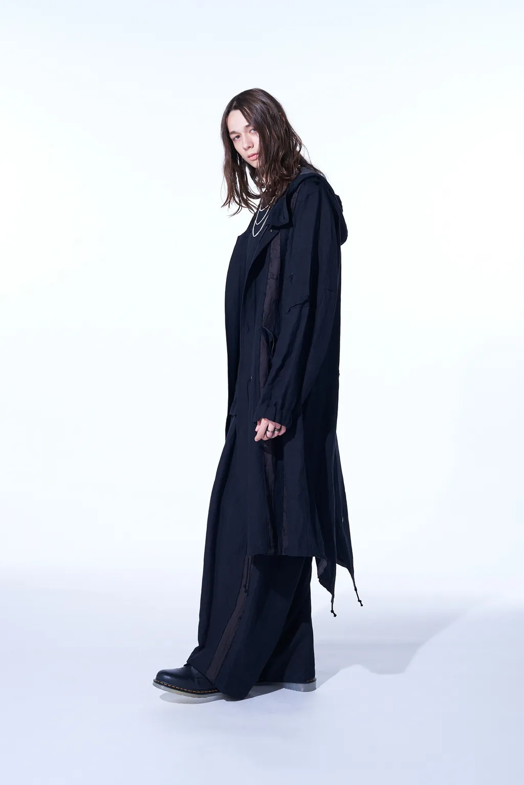 Bio-Washed Dual Fabric Mods Coat With Cut-Out Design
