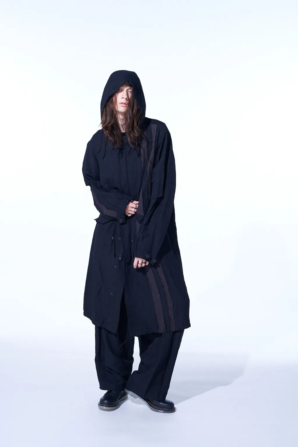 Bio-Washed Dual Fabric Mods Coat With Cut-Out Design