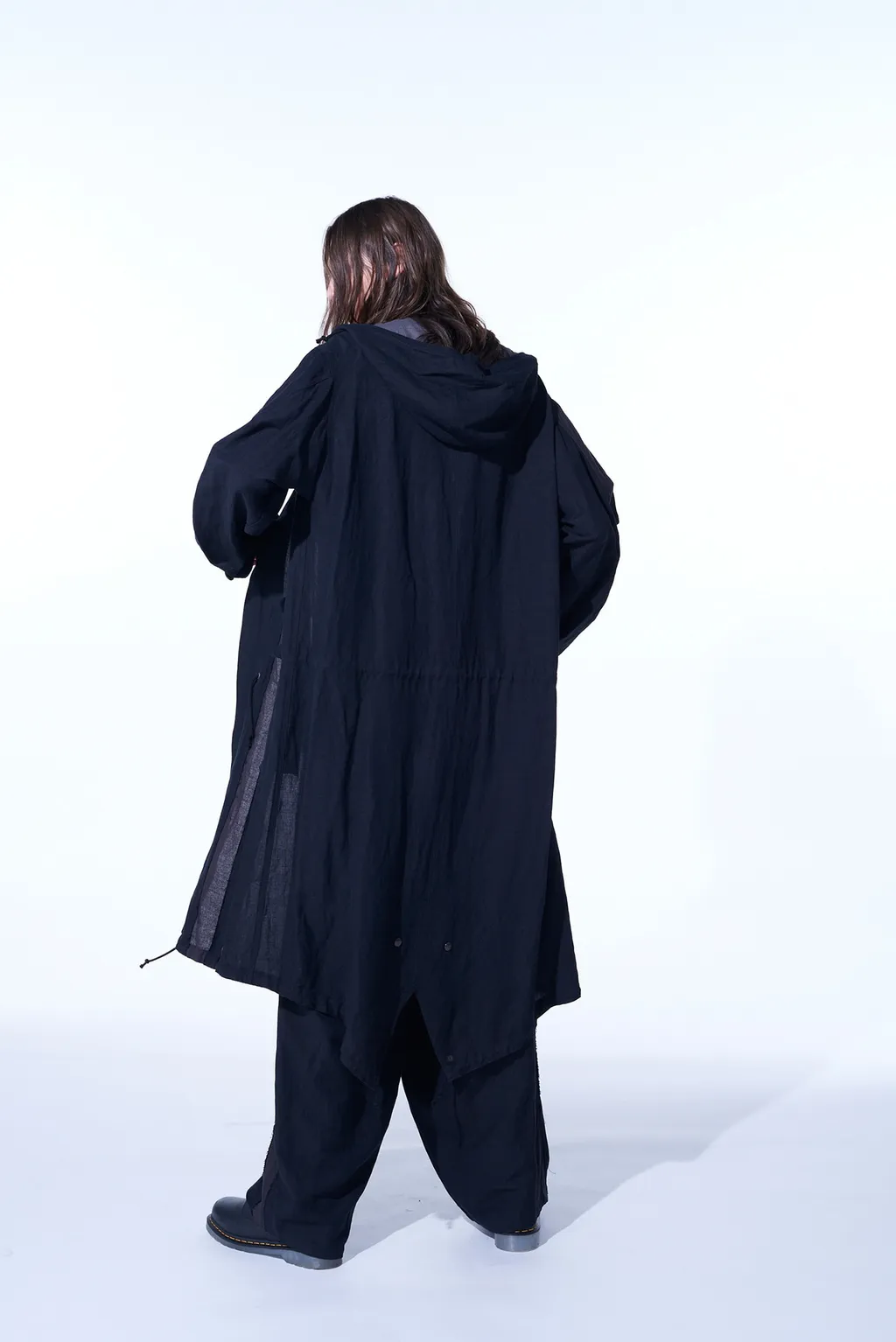Bio-Washed Dual Fabric Mods Coat With Cut-Out Design