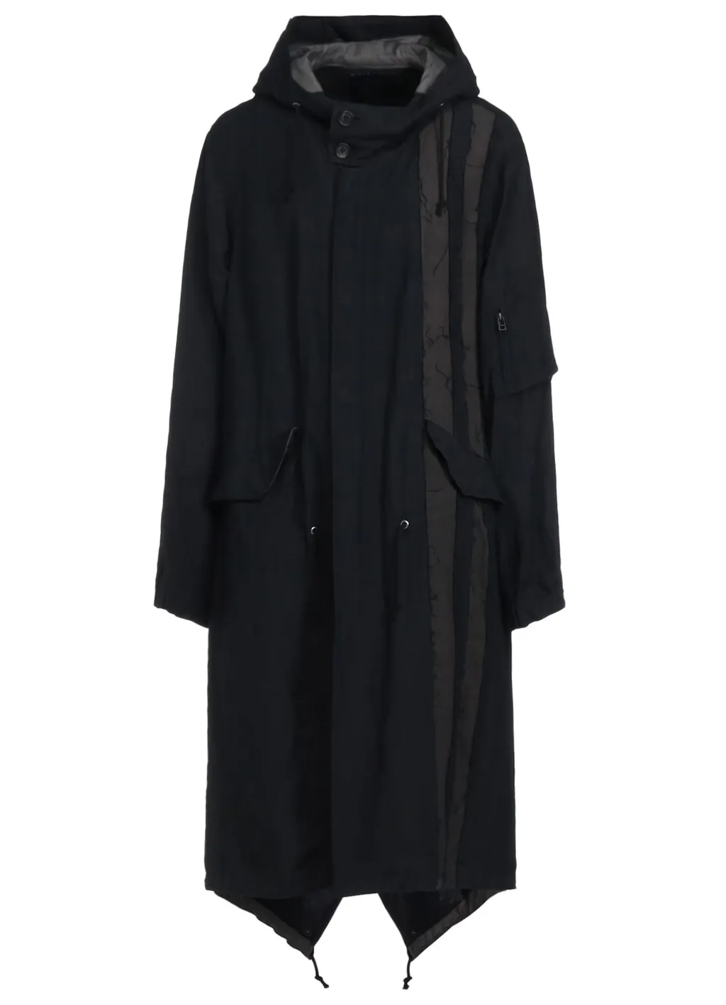 Bio-Washed Dual Fabric Mods Coat With Cut-Out Design