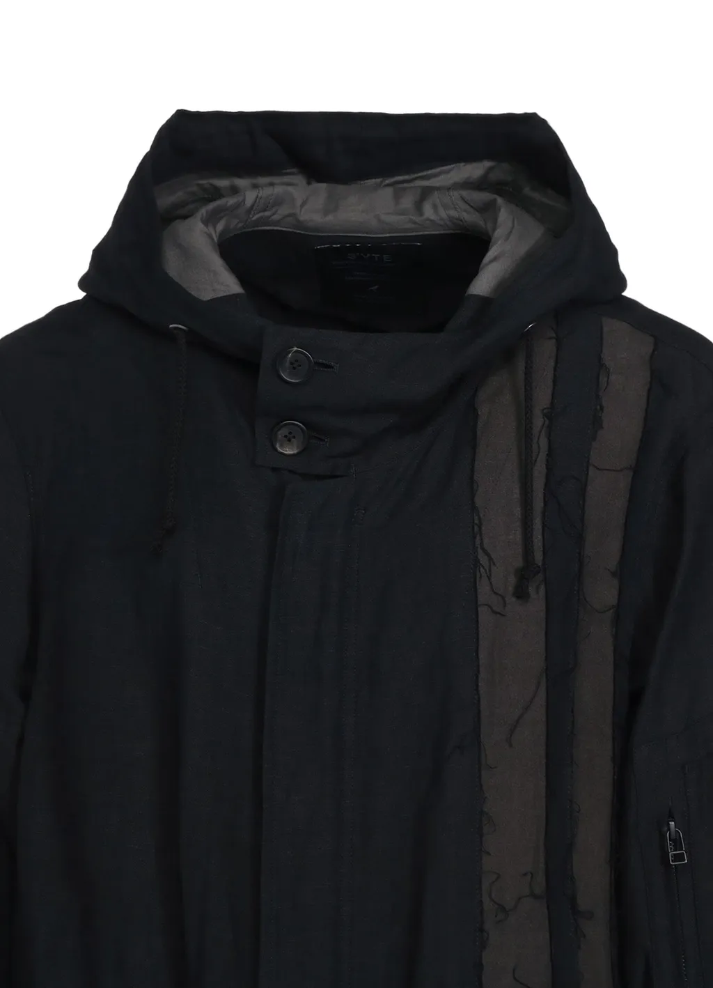 Bio-Washed Dual Fabric Mods Coat With Cut-Out Design
