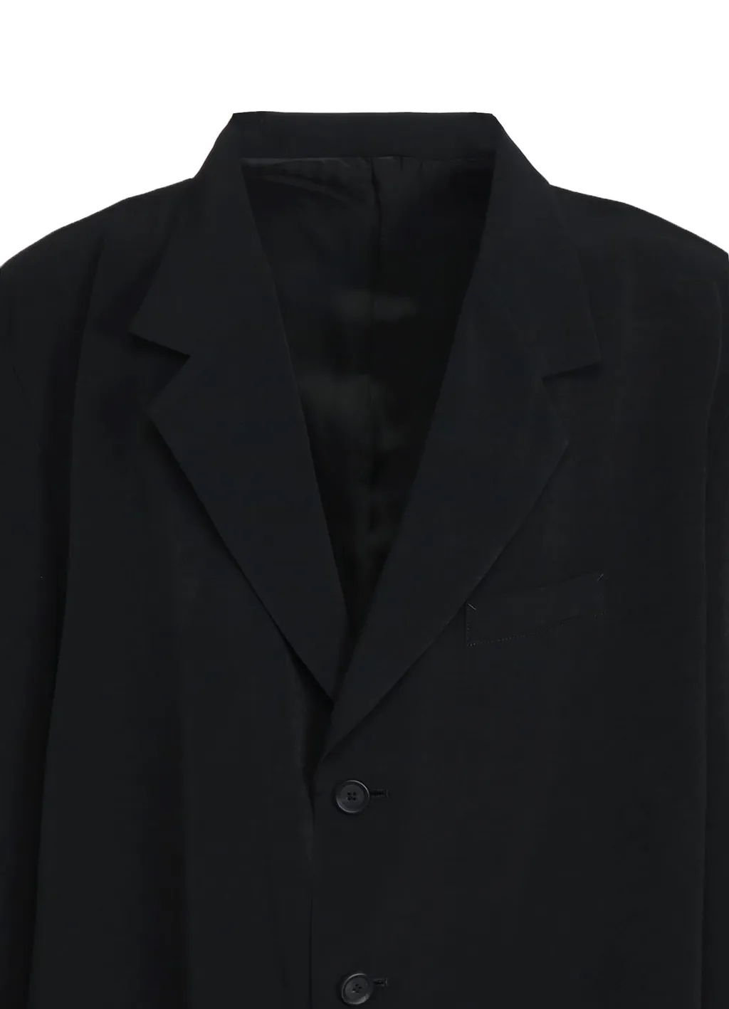 Crepe De Chine Oversized Notched Lapel Long Jacket