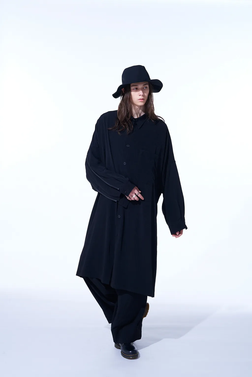 Crepe De Chine Back Yoke Zip Coat