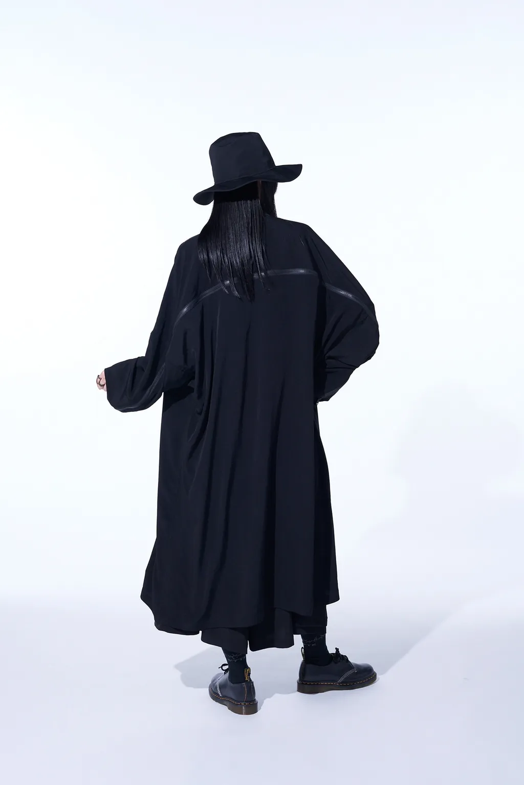 Crepe De Chine Back Yoke Zip Coat