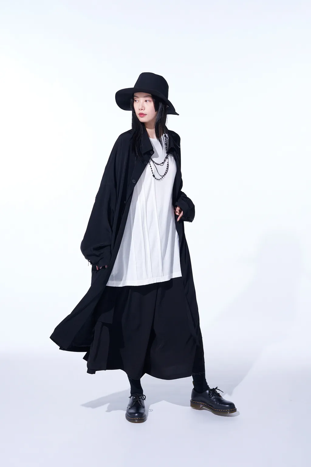 Crepe De Chine Back Yoke Zip Coat
