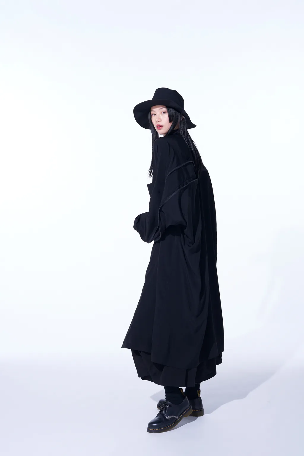 Crepe De Chine Back Yoke Zip Coat