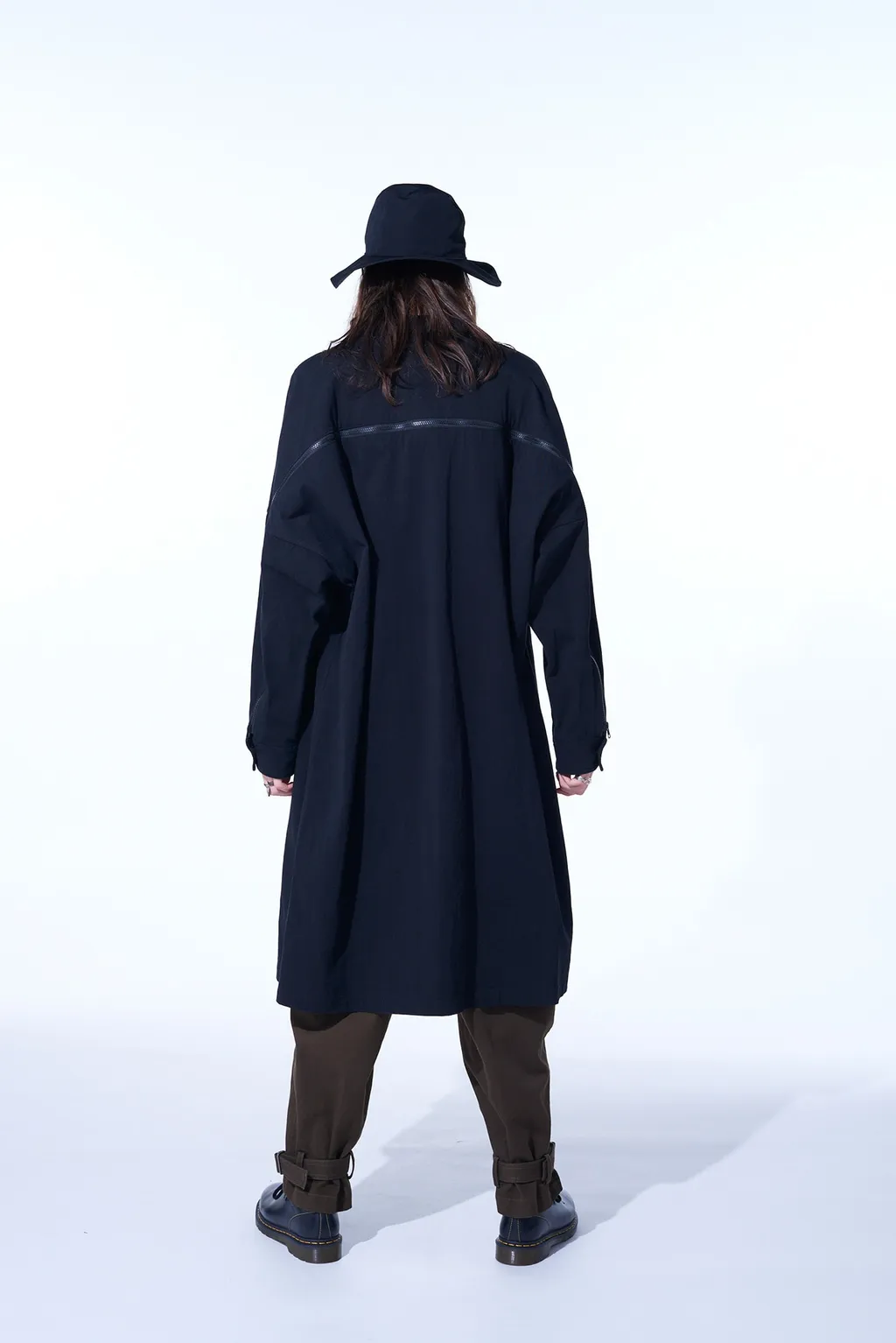 Cotton/Hemp Twill Back Yoke Zip Coat