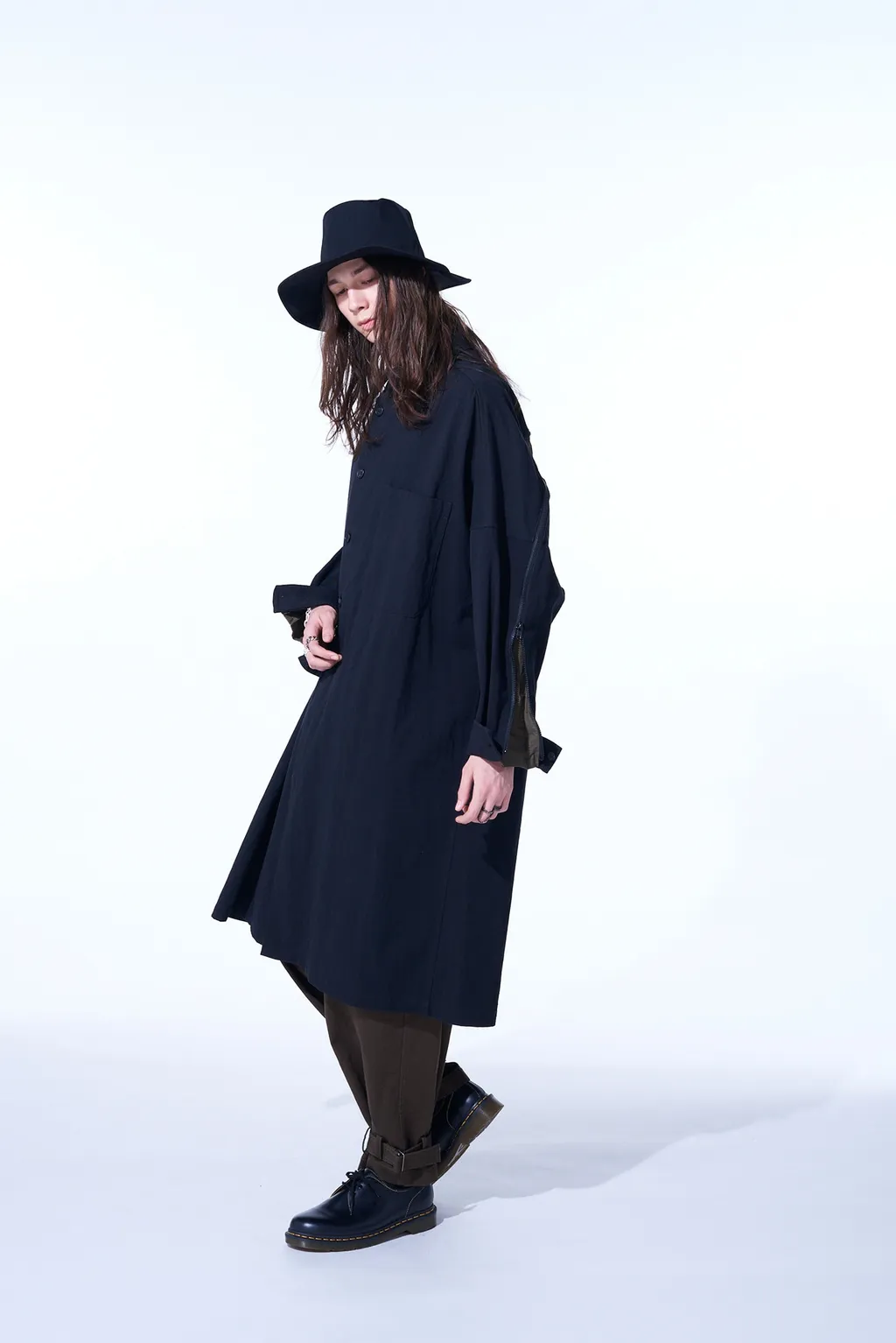 Cotton/Hemp Twill Back Yoke Zip Coat