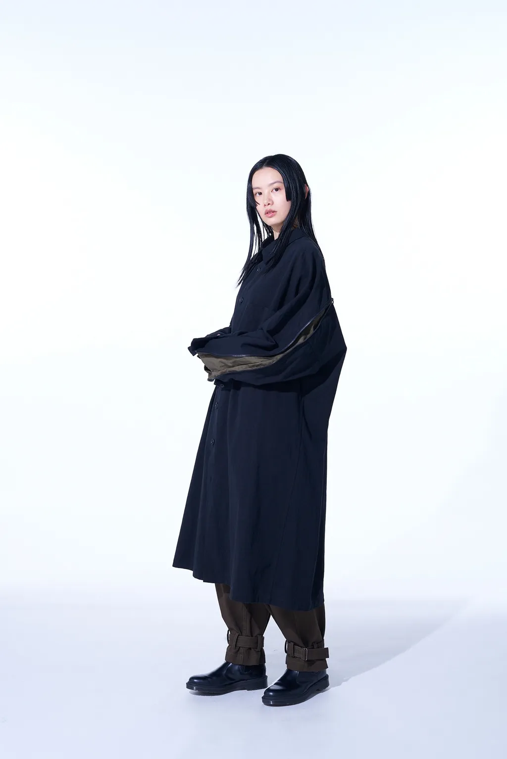 Cotton/Hemp Twill Back Yoke Zip Coat