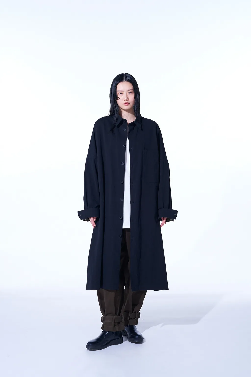 Cotton/Hemp Twill Back Yoke Zip Coat