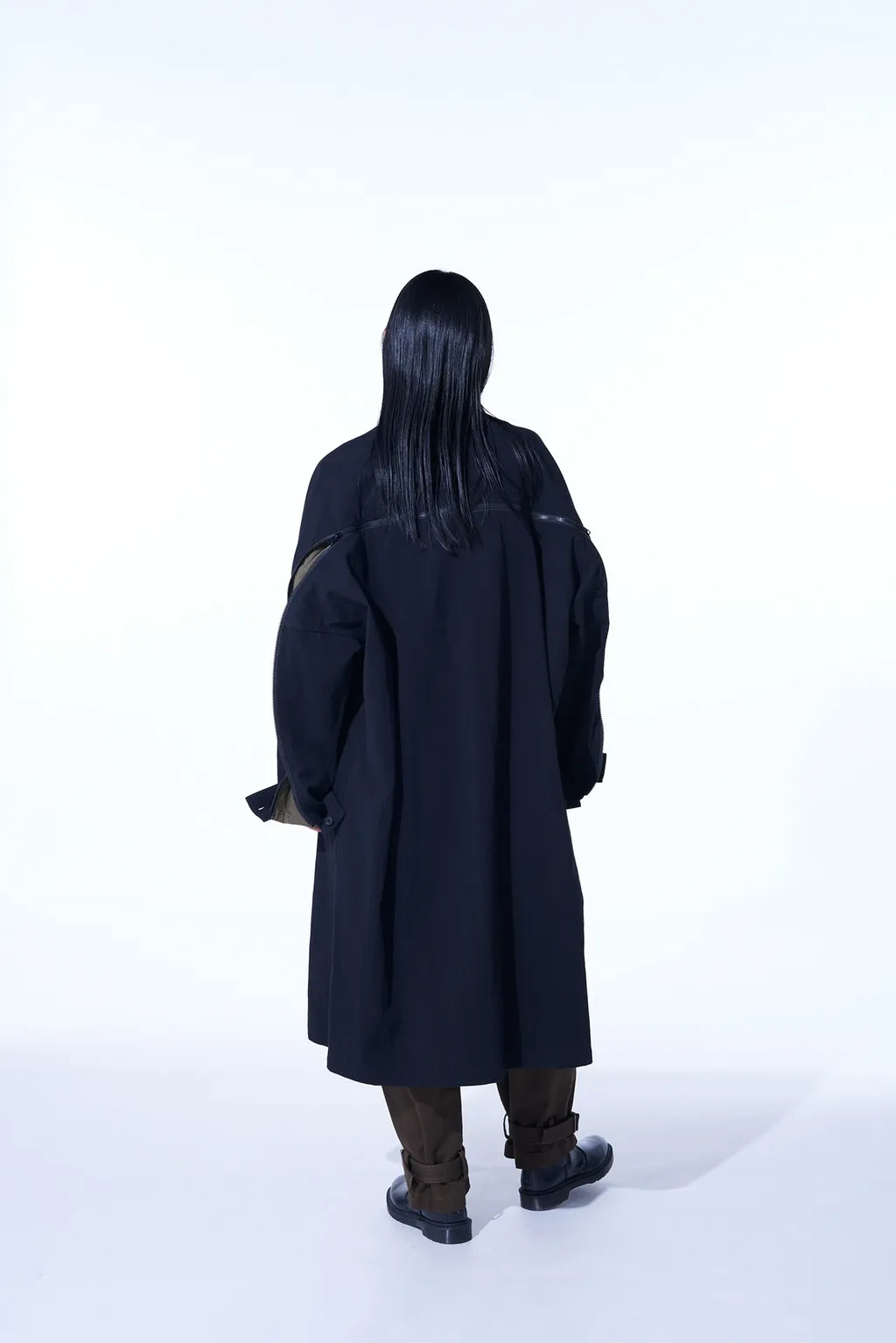 Cotton/Hemp Twill Back Yoke Zip Coat