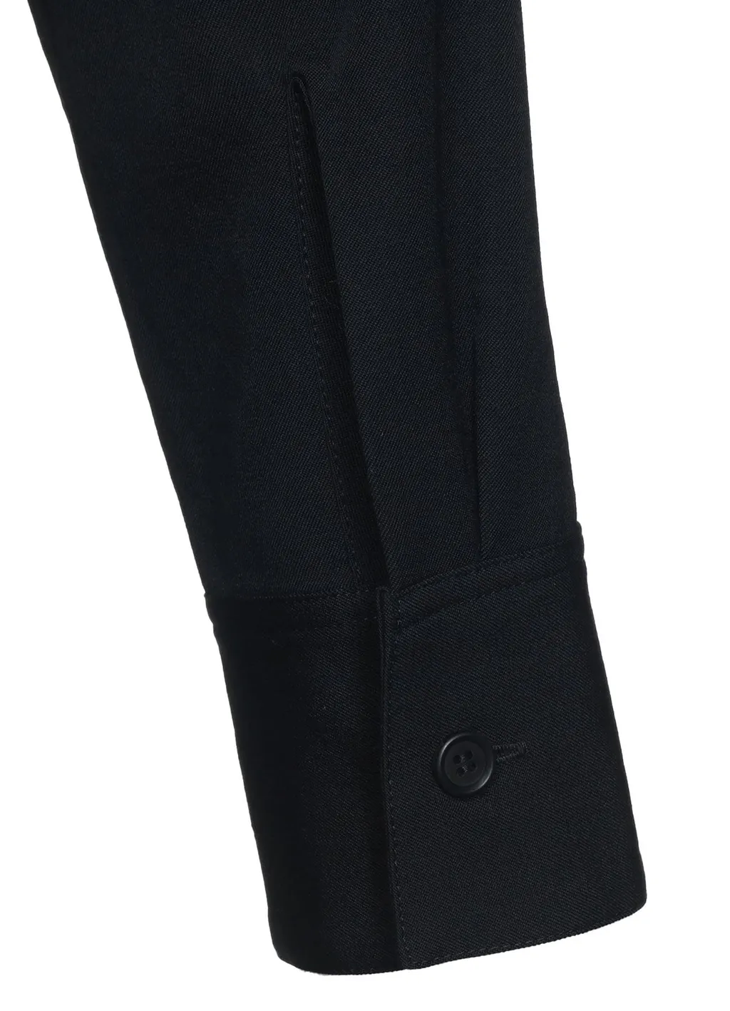 Washer Finished Wool Gabardine Shirt Dress With Double-Tailored Right Front