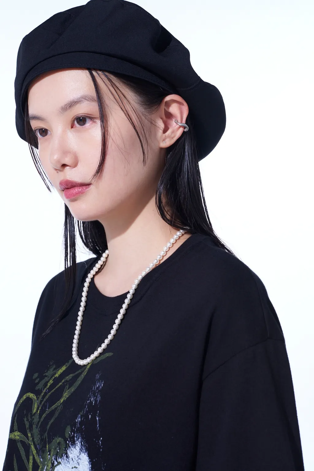 Brass Curved Chain Ear Cuff
