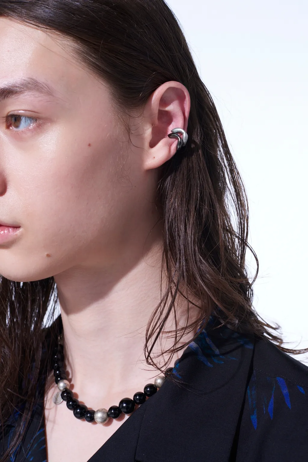 Brass Curved Chain Ear Cuff